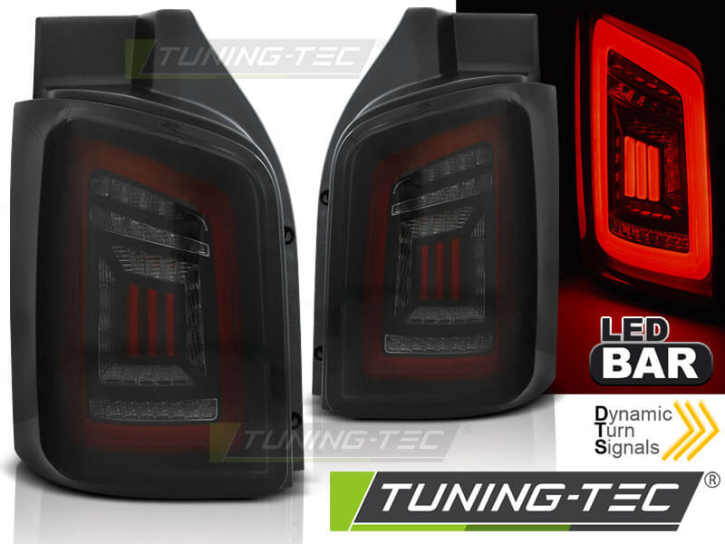 Альтернативная оптика для VW T5 04.03-09 / 10-15 SMOKE BLACK RED LED TRANSPORTER (тюнинг оптика, цена за комплект)