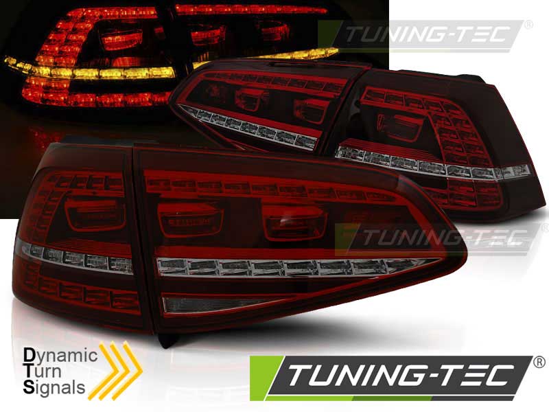Альтернативная оптика для VW GOLF 7 13-17 RED SMOKE LED GTI LOOK SEQ (тюнинг оптика, цена за комплект)