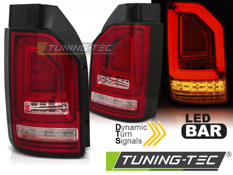 Альтернативная оптика для VW T6 2015- RED WHITE SEQ LED BAR OEM BULB (тюнинг оптика, цена за комплект)