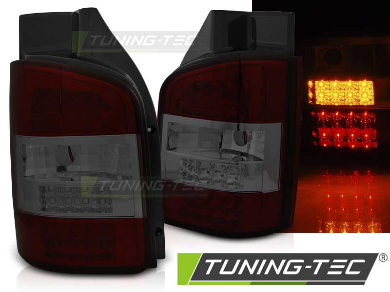 Альтернативная оптика для VW T5 04.03-09 RED SMOKE LED TRASNPORTER (тюнинг оптика, цена за комплект)