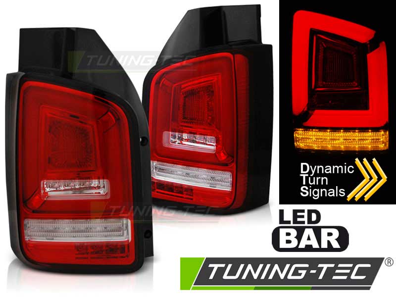 Альтернативная оптика для VW T5 04.03-09 RED WHITE FULL LED SEQ INDICATOR (тюнинг оптика, цена за комплект)