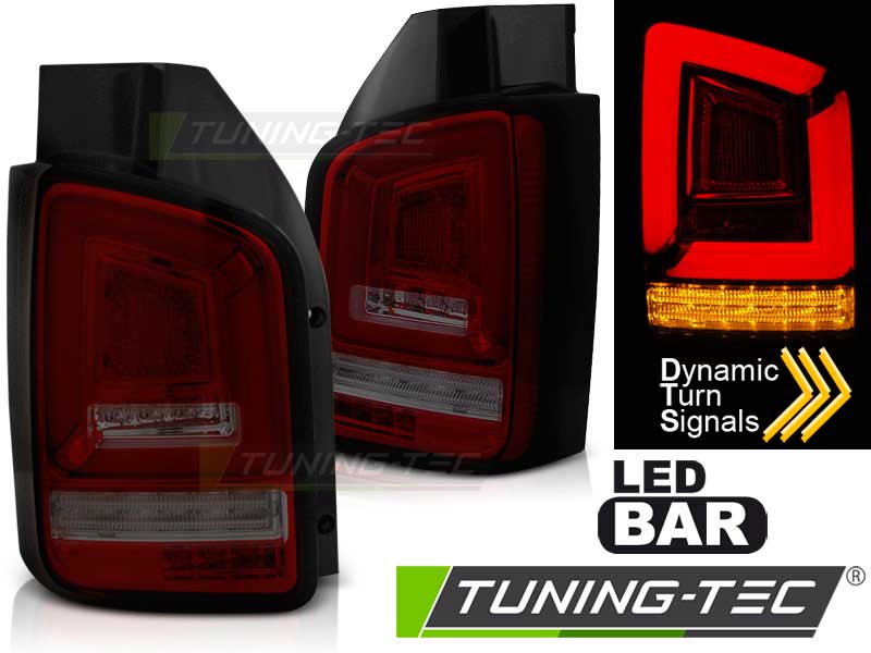 Альтернативная оптика для VW T5 04.03-09 RED SMOKE FULL LED SEQ INDICATOR (тюнинг оптика, цена за комплект)