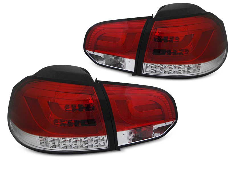 LED фонари задние Volkswagen GOLF 6 красно-белые