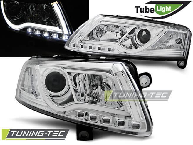 Альтернативная оптика для AUDI A6 C6 04.04-08 LED TUBE LIGHTS CHROME (тюнинг оптика, цена за комплект)