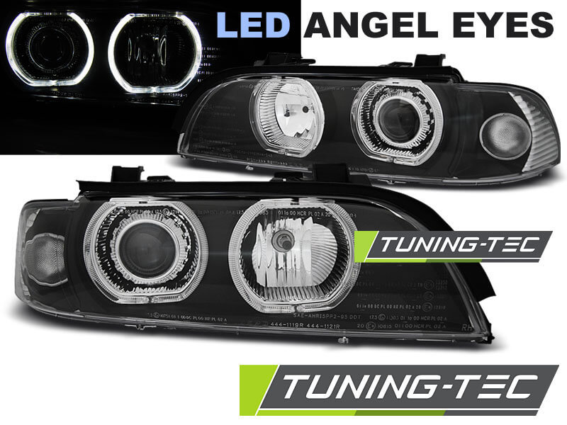 Альтернативная оптика для BMW E39 09.95-06.03 ANGEL EYES LED H7/H7 BLACK (тюнинг оптика, цена за комплект)