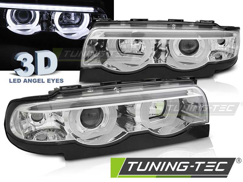 Альтернативная оптика для BMW E38 94-01 3D ANGEL EYES LED CHROME (тюнинг оптика, цена за комплект)