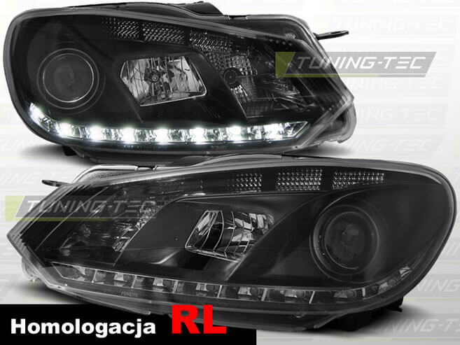 Альтернативная оптика для VW GOLF 6 10.08- DAYLIGHT BLACK HOMOLOGACJA RL (тюнинг оптика, цена за комплект)