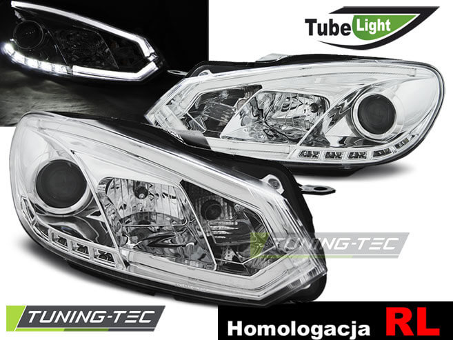Альтернативная оптика для VW GOLF 6 10.08- CHROME TUBE LIGHTS (тюнинг оптика, цена за комплект)