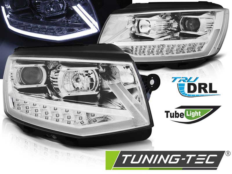 Альтернативная оптика для VW T6 15- CHROME TUBE LIGHT LED DRL (тюнинг оптика, цена за комплект)
