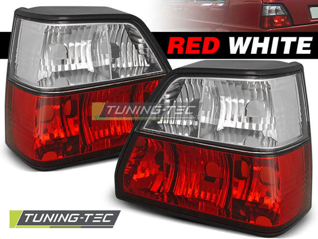 Альтернативная оптика для VW GOLF 2 08.83-08.91 RED WHITE (тюнинг оптика, цена за комплект)