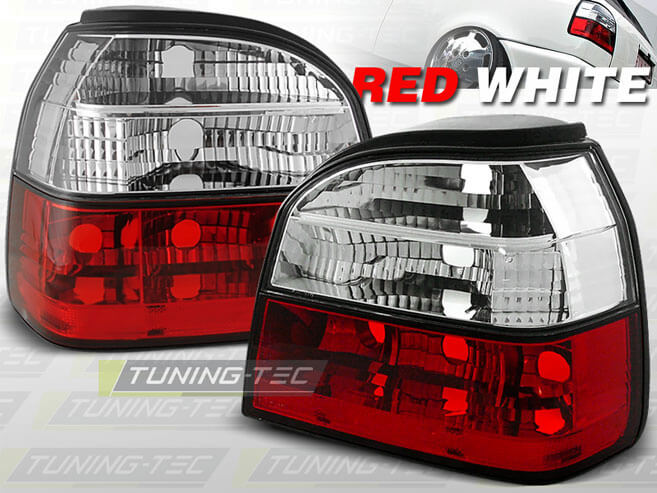 Альтернативная оптика для VW GOLF 3 09.91-08.97 RED WHITE (тюнинг оптика, цена за комплект)