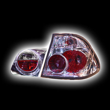 Альтернативная оптика для BMW E46 4D '98-00, '01-, T/L,фонари задние,  хром  AK (тюнинг оптика, цена за комплект)