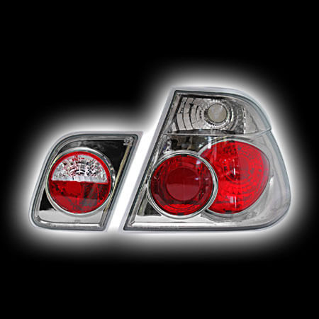 Альтернативная оптика для BMW E46 4D, T/L, фонари задние, хром (тюнинг оптика, цена за комплект)