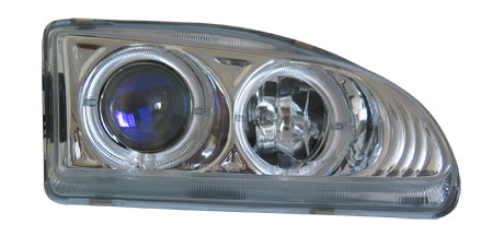Альтернативная оптика для HONDA CIVIC 2D/3D/4D '92-95, H/L cиний прожектор, анг. глазки   HD353-BOBHW  (тюнинг оптика, цена за комплект)
