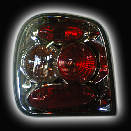 Альтернативная оптика для VW POLO 6N '99-01, T/L, фонари задние, черный хром (тюнинг оптика, цена за комплект)