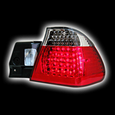 Альтернативная оптика для BMW E46 Седан, '02- '04, T/L,фонари задние, светодиодные, красный-белый. (тюнинг оптика, цена за комплект)