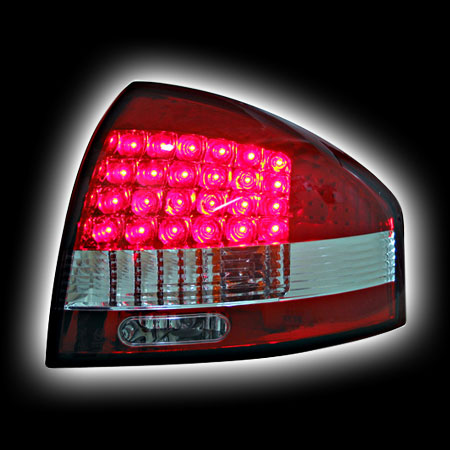 Альтернативная оптика для AUDI A6 '97-04 T/L , фонари задние,светодиодные, красные (FK-design) (тюнинг оптика, цена за комплект)