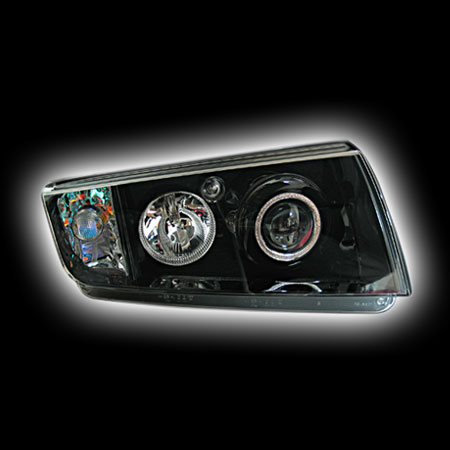 Альтернативная оптика для Skoda Fabia '00-'04, прожектор, черный (тюнинг оптика, цена за комплект)