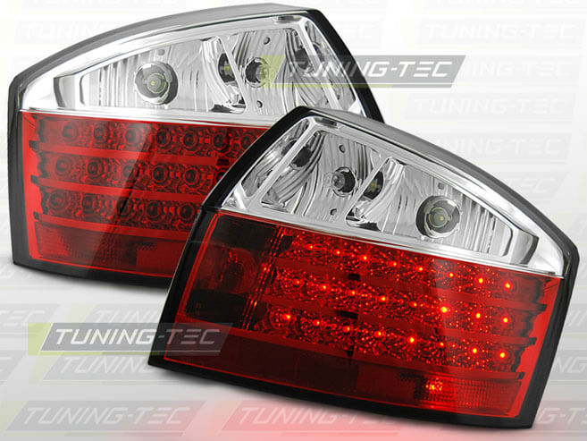 Альтернативная оптика для AUDI A4 '01-, задние фонари, светодиодные, красные (тюнинг оптика, цена за комплект)