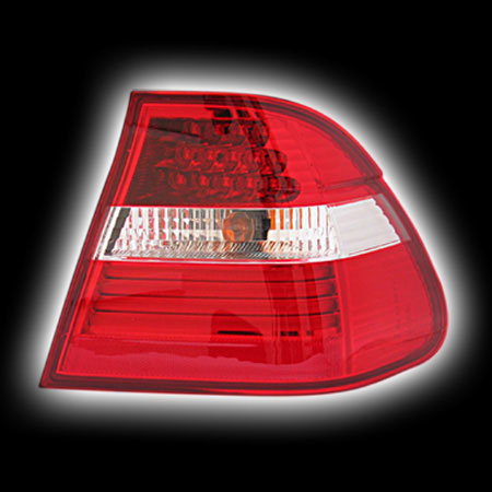 Альтернативная оптика для BMW E46, '03-'04, T/L,фонари задние,  светодиод., красный-белый NO (тюнинг оптика, цена за комплект)
