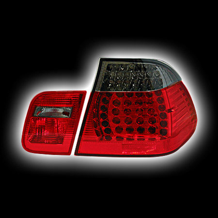 Альтернативная оптика для BMW E46 Седан, '98-'01, T/L ,фонари задние,светодидные красный/тонированный NO (тюнинг оптика, цена за комплект)