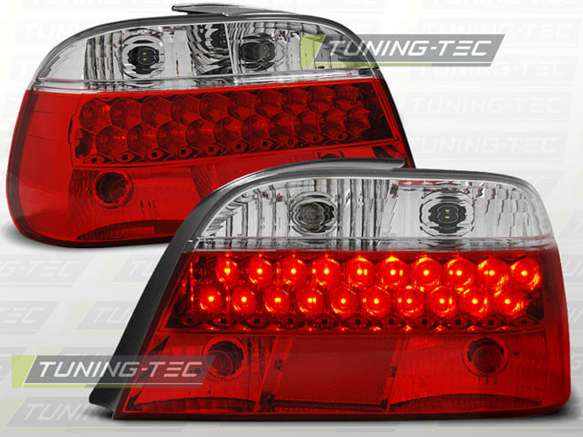 Альтернативная оптика для BMW E38 `98-01, T/L, фонари задние,светодиодные красн/белый NO (тюнинг оптика, цена за комплект)