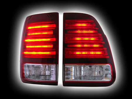 Альтернативная оптика для LEXUS LX470 `06-, T/L, фонарь, светодиодный, красный/белый, внешний( 2 КОРОБКИ КОМПЛЕКТ) (тюнинг оптика, цена за комплект)