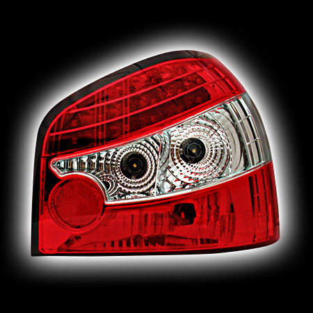 Альтернативная оптика для AUDI A3 '96-`00 T/L, фонари задние,светодиодные, красные NO (тюнинг оптика, цена за комплект)
