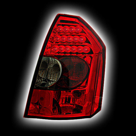 Альтернативная оптика для CHRYSLER 300/300C `05-,фонари задние, тонированные красные NO (тюнинг оптика, цена за комплект)