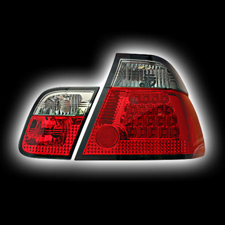 Альтернативная оптика для BMW E46, '99-'00 4D, T/L,фонари задние,  светодидные, тонированный красный NO (тюнинг оптика, цена за комплект)