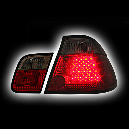 Альтернативная оптика для BMW E46, '01-`02 4D, T/L,фонари задние, светодиодные, тонированный красный NO (тюнинг оптика, цена за комплект)