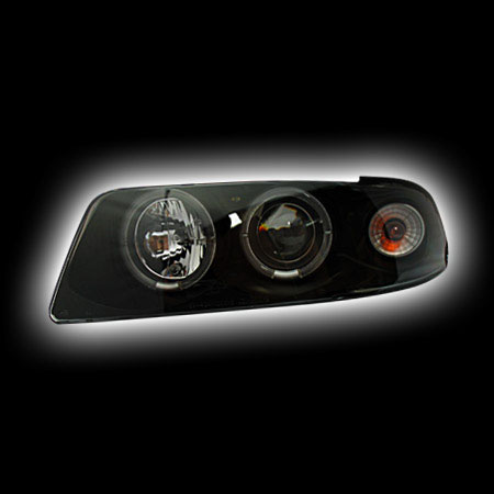 Альтернативная оптика для AUDI A4 `99-`00 (седан/универсал), фары, прожектор, черный  SK3300-ADA499-JM  (тюнинг оптика, цена за комплект)