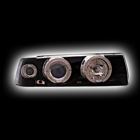Альтернативная оптика для BMW E36 `92-`98 2D, фары с поворотником, синий линза, черный, 