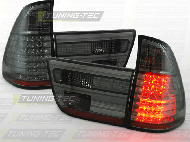 Альтернативная оптика для BMW X5 `98- ,T/L, фонари задние, светодиодный, тонированные (тюнинг оптика, цена за комплект)
