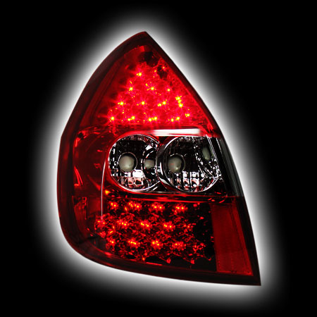 Альтернативная оптика для HONDA JAZZ/FIT `01-`03, T/L,фонари задние, светодиодные, тонированный красный NO (тюнинг оптика, цена за комплект)