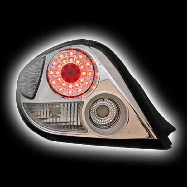 Альтернативная оптика для HYUNDAI COUPE/TIBURON (TUSCANI) '02-`04, T/L, фонари задние,светодиодные, хром, NO (тюнинг оптика, цена за комплект)