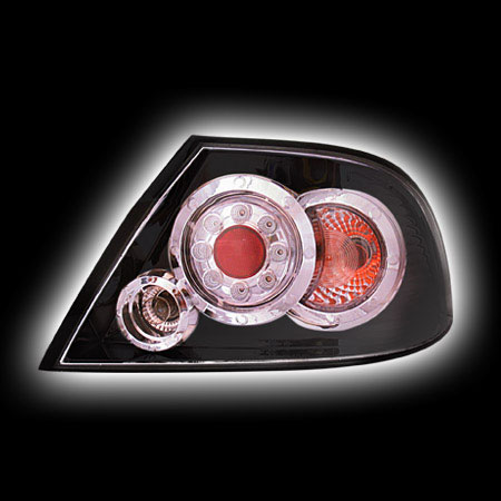 Альтернативная оптика для MITSUBISHI LANCER `03-`06, T/L,  фонари задние,светодиодные, черный прозрачный (тюнинг оптика, цена за комплект)