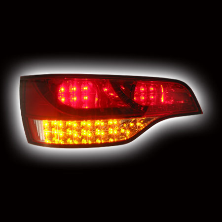 Альтернативная оптика для AUDI Q7 `06- T/L,фонари задние,светодиодные, красный, прозрачный (тюнинг оптика, цена за комплект)