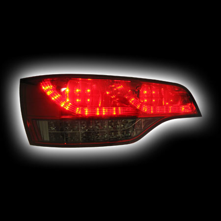 Альтернативная оптика для AUDI Q7 `06- T/L ,фонари задние, светодиодные, красный, со светодиодным поворотником, тонированный (тюнинг оптика, цена за комплект)