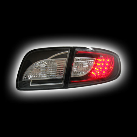 Альтернативная оптика для MAZDA 3 `03-'08, T/L ,фонари задние, светодиодные седан, черный (тюнинг оптика, цена за комплект)