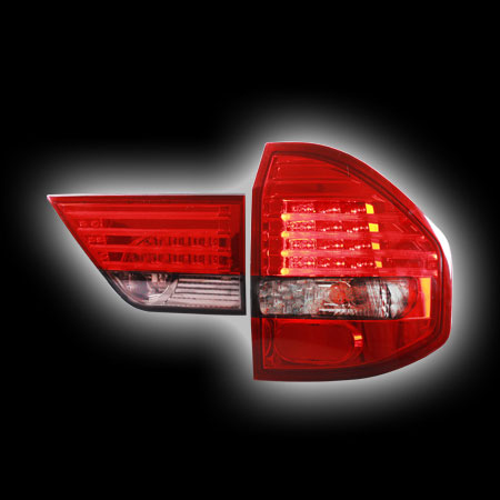 Альтернативная оптика для BMW X3 `03-`09 ,T/L, фонари задние,светодиодный, красный, прозрачный (тюнинг оптика, цена за комплект)