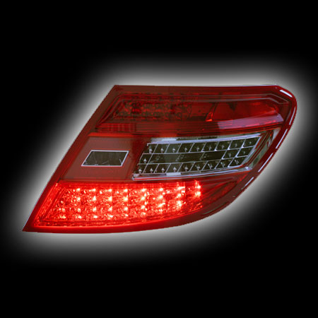 Альтернативная оптика для MB W204 `07-`09 C-Class T/L,фонари задние, светодиодные, прозрачный, красный, евро (тюнинг оптика, цена за комплект)