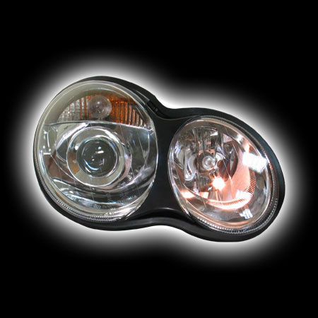 Альтернативная оптика для MB W203 `01-'07,C-class  фары, прозрачный, линза NO (тюнинг оптика, цена за комплект)