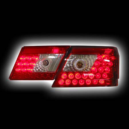 Фонари задние LADA 2115, светодиодные, прозрачный, красный (эконом) (тюнинг оптика, цена за комплект)