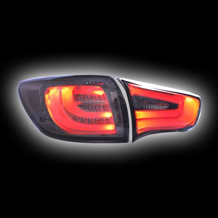 Альтернативная оптика для Kia Sportage `10-, BMW F Series Style, светодиодные, тонированный (тюнинг оптика, цена за комплект)