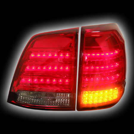 Альтернативная оптика для TOYOTA LAND CRUISER FJ200 `08-, T/L , фонари задние, светодиодные, красные, тонированные (тюнинг оптика, цена за комплект)
