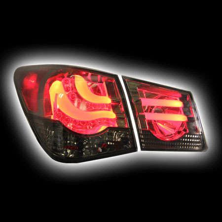 Альтернативная оптика для CHEVROLET CRUZE Седан `09- ,фонари задние, «BMW F Series Style», светодиодные, тонированные (тюнинг оптика, цена за комплект)
