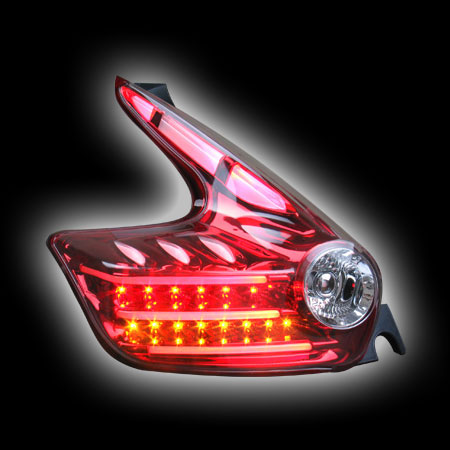 Альтернативная оптика для NISSAN JUKE 10- фонари задние, светодиодные, с поворотником, красные, прозрачные, светодиодный поворотник (тюнинг оптика, цена за комплект)