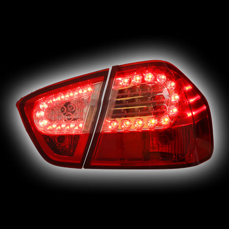 Альтернативная оптика для BMW E90 Седан `05-`08, T/L,фонари задние,  светодиодные, прозрачные, красныe,светодиодный поворотник (тюнинг оптика, цена за комплект)