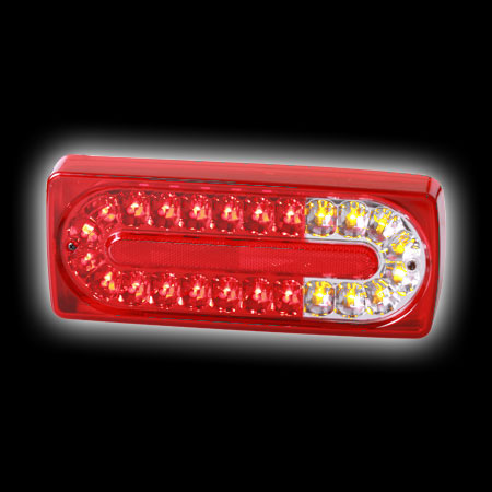 Альтернативная оптика для MB W463 G-Class (look 2010), фонари задние,светодиодные, красные, прозрачные (тюнинг оптика, цена за комплект)